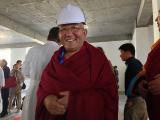 Arjia Rinpoche at the construction site
